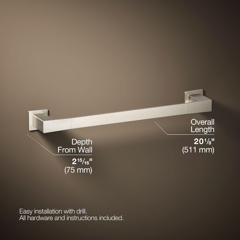 Kohler 26633-BN Honesty® 18' Towel bar, Vibrant Brushed Nickel