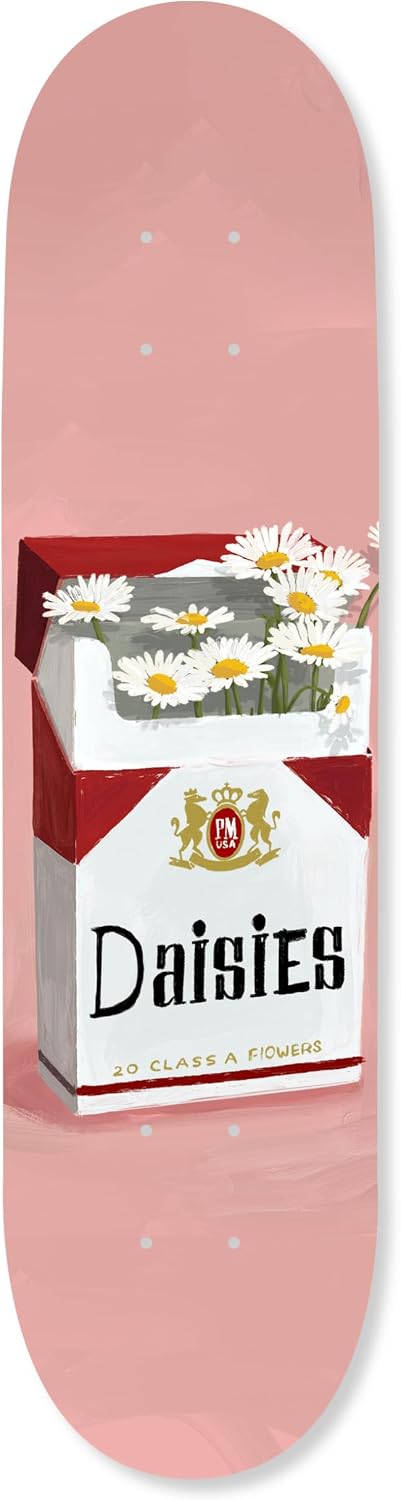 Trendy Pop Acrylic Wall Art Die-Cut Easy-to-Hang, 1 Panel 8' x 32', Pop Daisies Skateboard