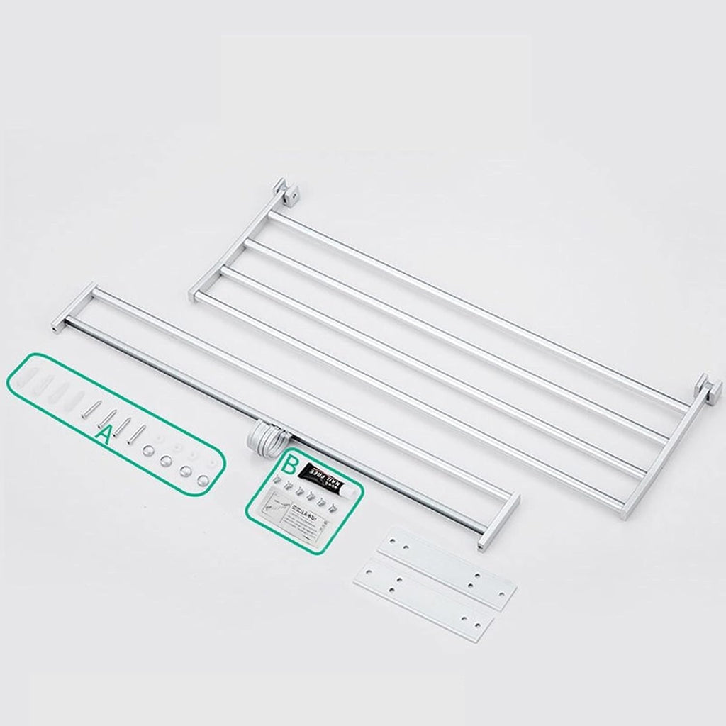 Bathroom Shelf Wall Floating Bathroom Bathroom Towel Rack 22.8 inches Foldable Wall Mounted Double Towel Holder Shelf with Foldable Towel Bar Holder and Hooks Floating Shelves Corner Shower Caddy