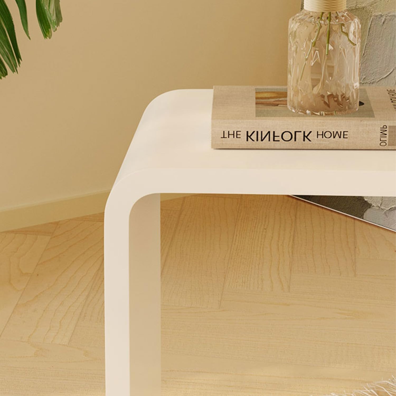 Clear Acrylic End Table with Rounded Edges,Transparent Small Side Table,Acrylic Side Table for Living Room, Night Stands for Bedrooms,Modern Occasional Tables (12' D x 16' W x 18' H) (White)