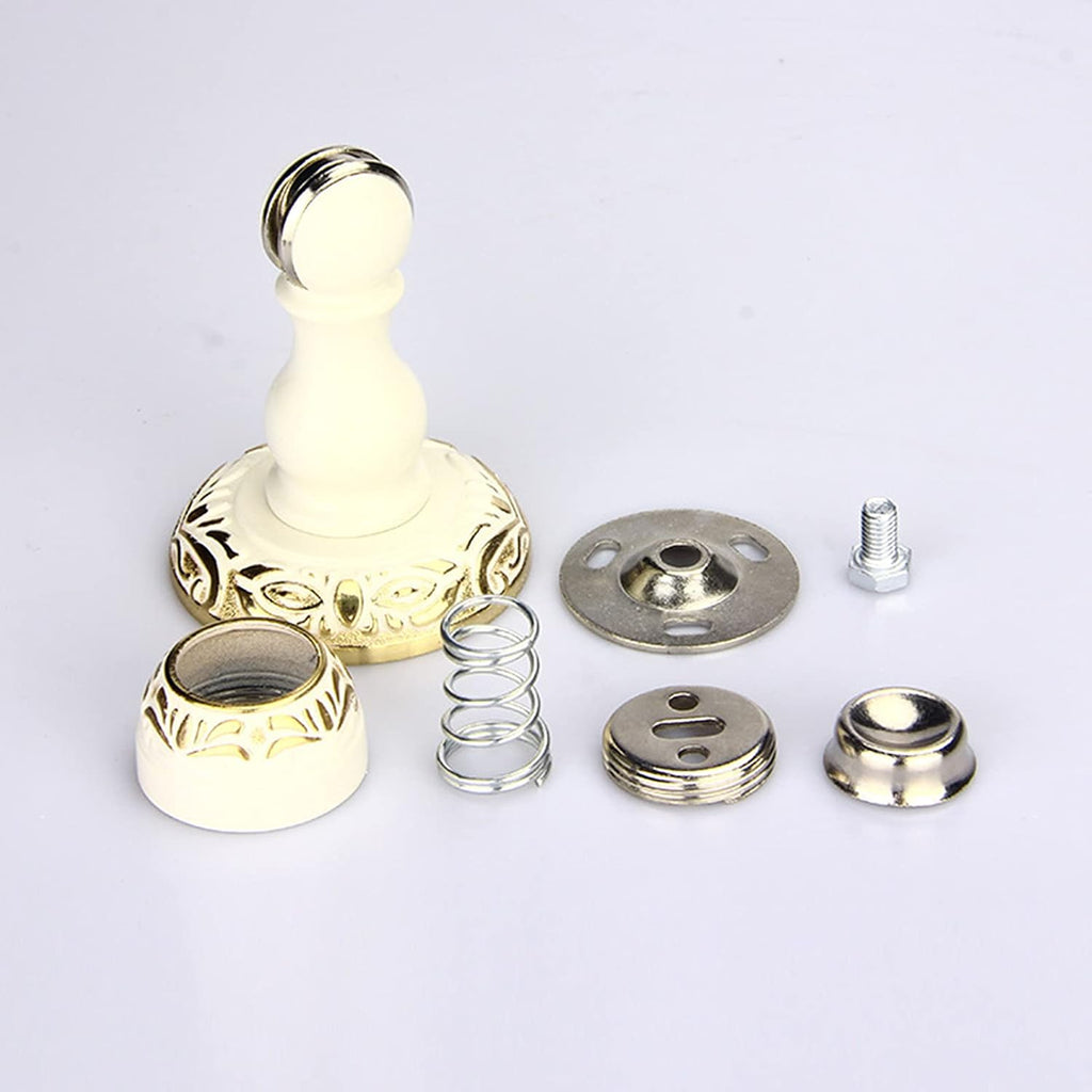 4PCS Magnetic Door Stop, Heavy Duty Magnet Door Stopper, Wall/Floor Mounted Door Holder, Door Catch Stopper with Mounting Screws,Gold(White)