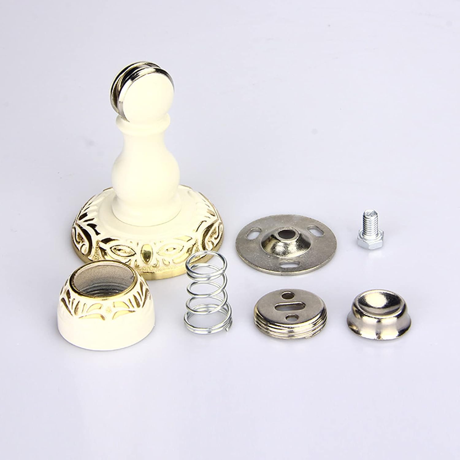 4PCS Magnetic Door Stop, Heavy Duty Magnet Door Stopper, Wall/Floor Mounted Door Holder, Door Catch Stopper with Mounting Screws,Gold(Silver)