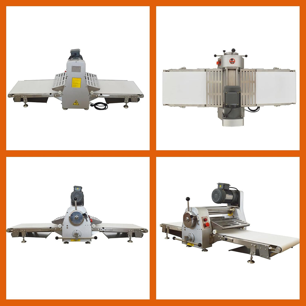 TECHTONGDA Commercial Dough Sheeter Laminated Dough Sheeter Fondant Flattener Pastry Sheeter Countertop Pizza Pasta Press Machine with 65x15.7' Conveyor Belt Professional Bakery Equipment