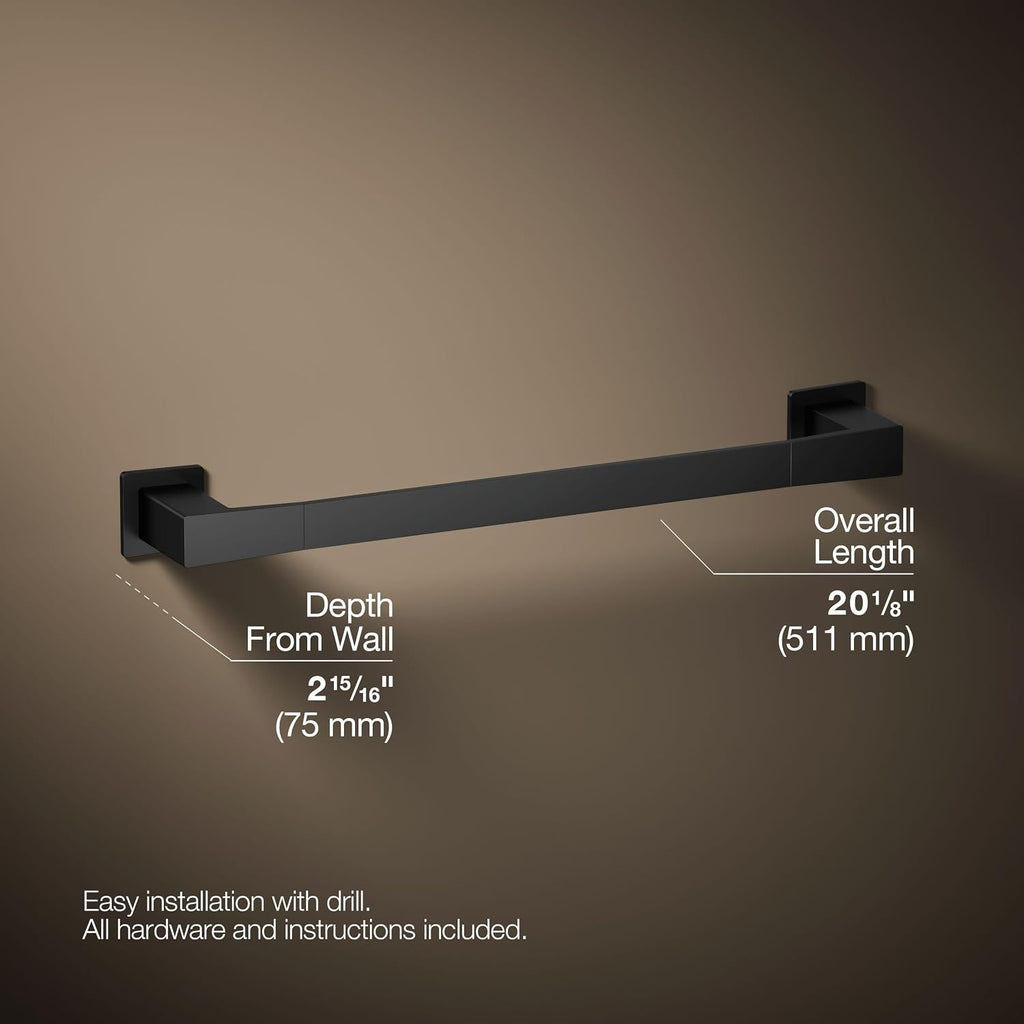 Kohler 26633-BL Honesty® 18' Towel bar, Matte Black