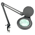 ESD Safe (Glass Lens) Professional LED Magnifying Lamp with Clamp (5 Diopter, 2.25X) Work Light, 4 Brightness Levels, Daylight Bright, 1200 Lumens, 5600K-6000K, Matte Black, BoliOptics MG16303222