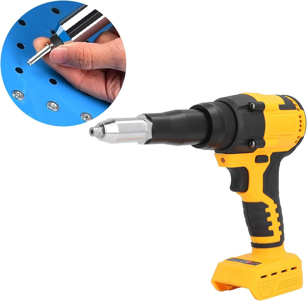 Brilluxa Cordless Rivet Gun, 20V Electric Riveter Tool for DCB206 DCB207 DCB208 Battery, Brushless Auto Pop Rivet Gun 3.2–4.8mm with LED Light