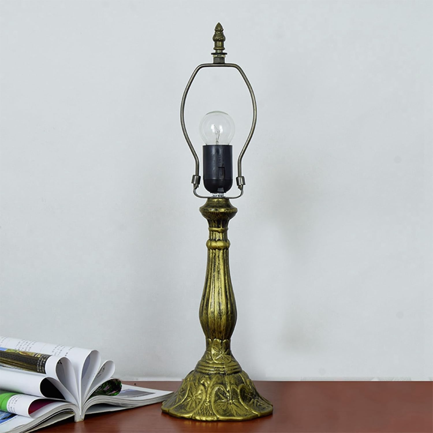 Tiffany Lamp Stained Glass Lamp Pink Tulip Bedroom Table lamp Reading Desk Light for Bedside Living Room Office Dormitory Dining Room Decorate Housewarming Gift 12X12X18 Include Light Bulb
