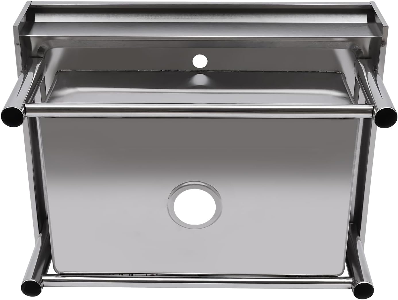 Commercial Stainless Steel Sink, Cold & Hot Water Double Basin Triple Utility Wash Sink, 360° Rotation and Double Layer Filter, Used for Garages, Laundry Room, Kitchen, Restaurant, Farm, Backyard
