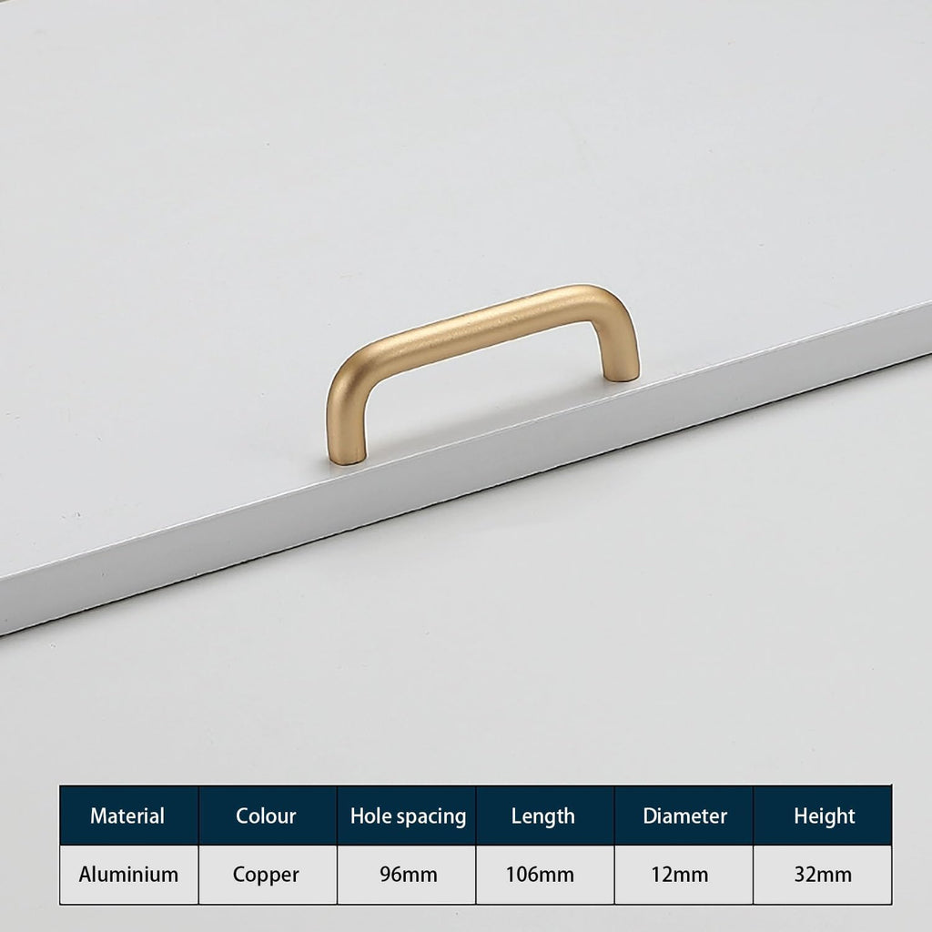 4 Pcs Gold Solid Drawer Pulls, Round Tube Shaped Cabinets Door Handles with Screws Aluminium Long Handles for Kitchen Bathroom Bedroom Storage Cabinets Black (Gold Hole