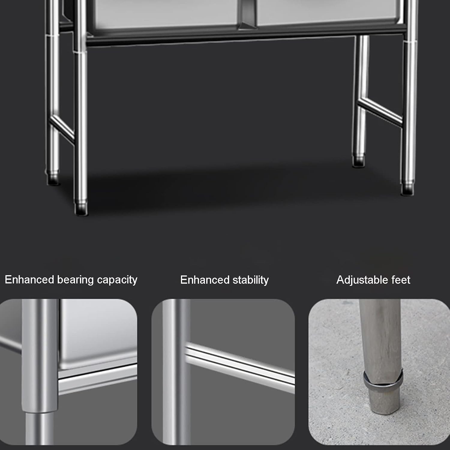Sink Stainless Steel Kitchen, Commercial 304 Stainless Steel Single Sink Bowl Restaurant Table Utility Sink Washing Hand Basin W/Faucet for Indoor Outdoor,70 * 70 * 80cm(27.5 * 27.5 * 31.4in
