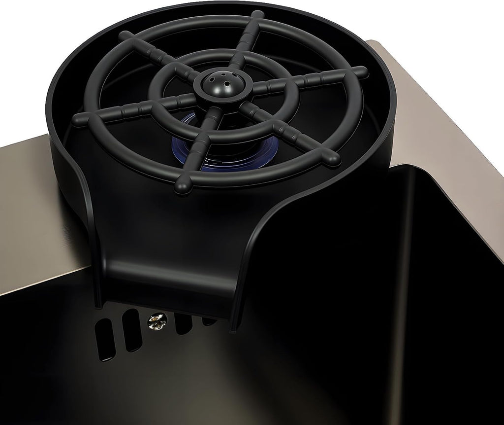 Kitchen Sink Drop-in Single Bowl Sinks, Workstation Handmade Undermount Sink with Pull-Out Faucet, Cup Washer & Accessories, Undermount Workstation Sink 55 * 45cm