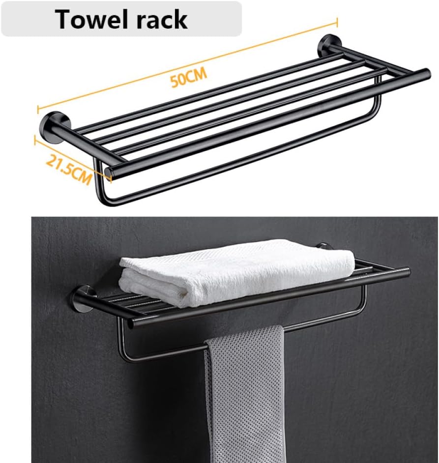 Stainless Steel Bathroom Hardware Set Bathroom Accessories Black Towel Rail Bar Rack Gold Towel Bar Shelf Towel Holder,005YB