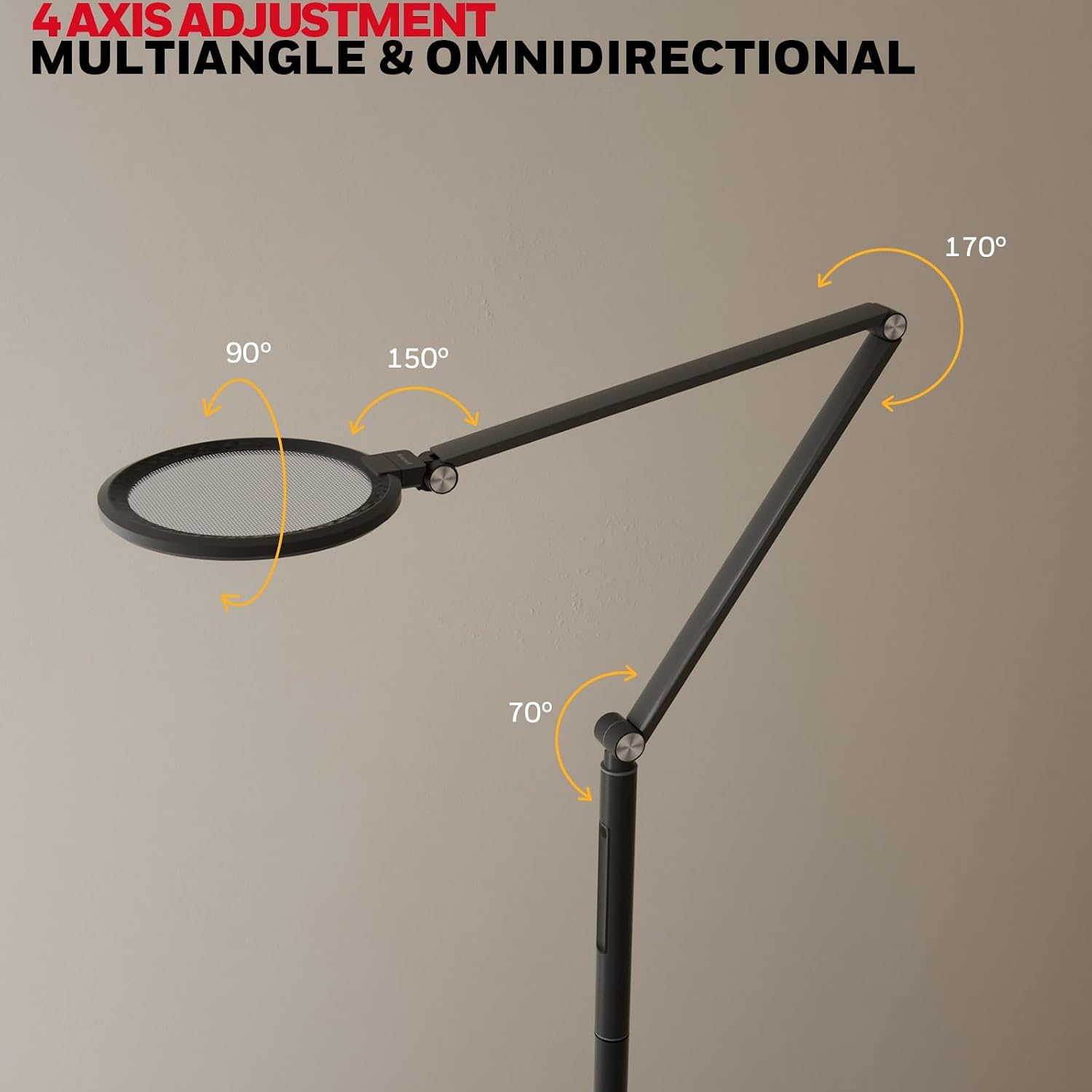Honeywell LED Floor Lamp - F01BK Sunturalux™ Eye Caring Dimmable Standing Light with Remote,Bright Natural Daylight 5 Colors & 5 Brightness Adjustable Tall Lampara for Home Office Living Room Bedroom