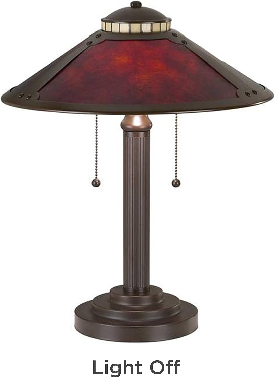 Robert Louis Tiffany Mica Collection Mission Tiffany Style Desk Table Lamps 18 1/2' High Set of 2 Art Deco Rustic Rubbed Bronze Natural Mica Shade for Bedroom House Bedside Nightstand Home Office