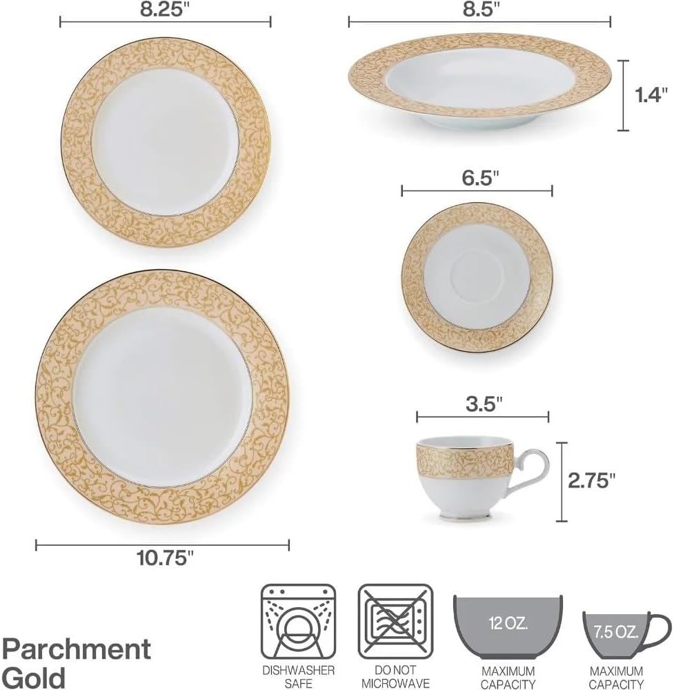 40-Piece Dinnerware Set Plate Plates Dinner Sets Kitchen Tableware Ceramic Dishes to Eat Food Dining