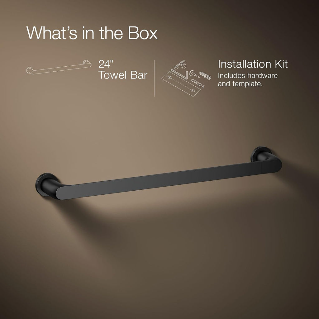Kohler 97494-BL Avid® 18' Towel bar, Matte Black