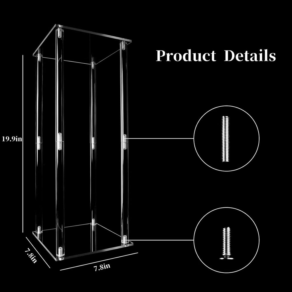 10Pc Tall Acrylic Vases Wedding Centerpieces for Tables - 20inch Clear Floral Stand Column Geometric Centerpiece Stands for Wedding Birthday Party Home Table Decorations