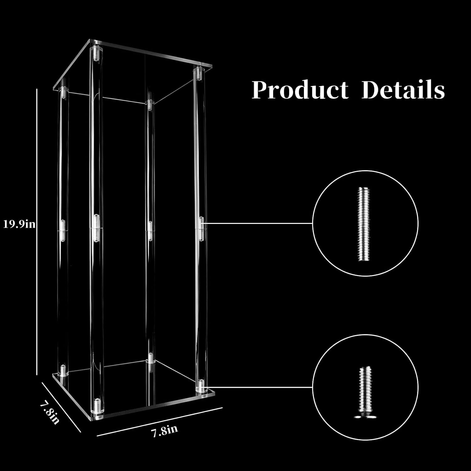 10Pc Tall Acrylic Vases Wedding Centerpieces for Tables - 20inch Clear Floral Stand Column Geometric Centerpiece Stands for Wedding Birthday Party Home Table Decorations