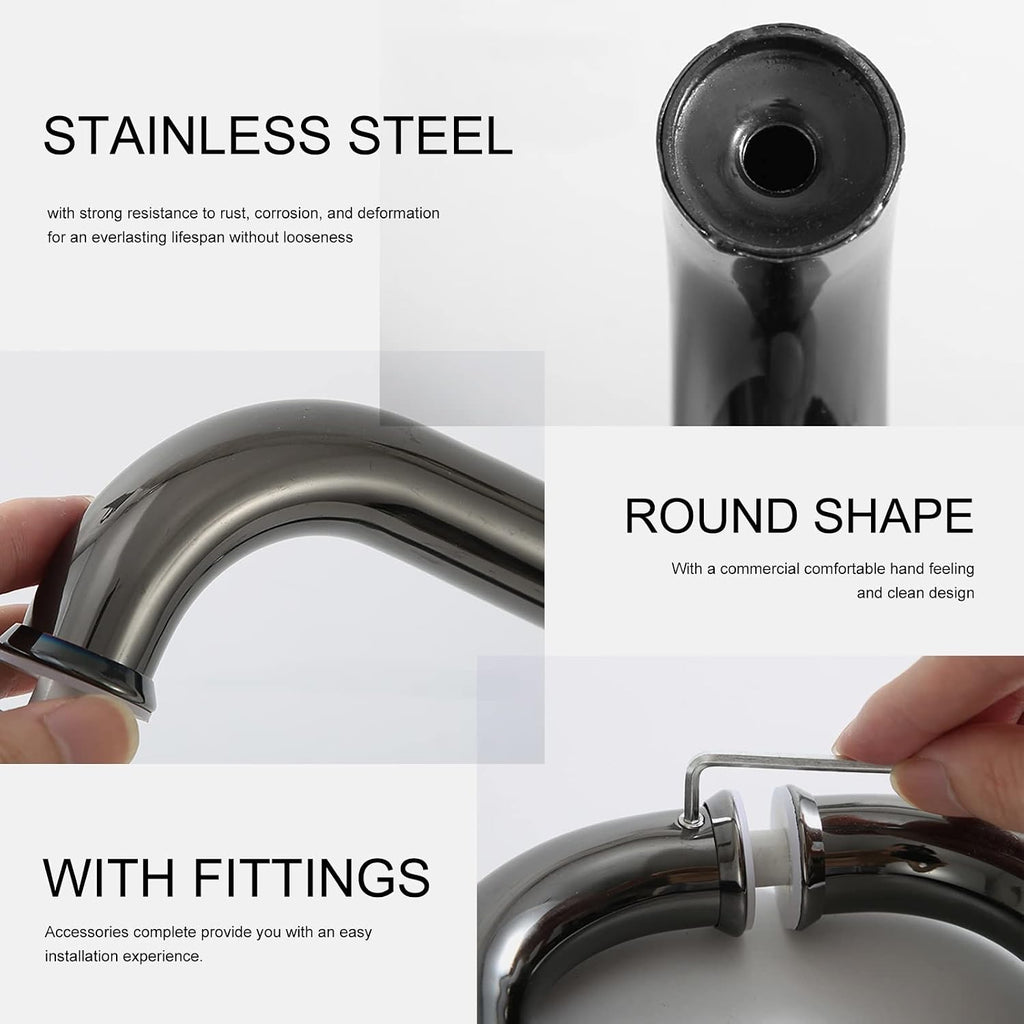 Double Side Push Bar Door Handle, Round Style Gate Pulls for Residential, Brushed Glass Pull Handle with Mounting Screws, for Shops/Barn(Color:Gold,Size:60cm (23 5/8')*57cm)