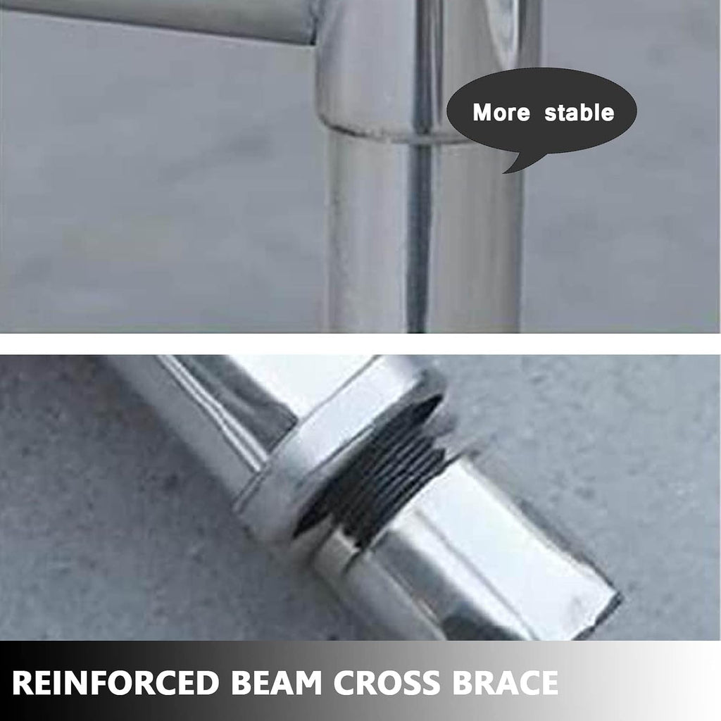 Single Bowl Sink Stainless-Steel Sink Free Standing Handwashing Station for Indoor Outdoor Prep Sinks with Drainer Unit & Faucet, Silve