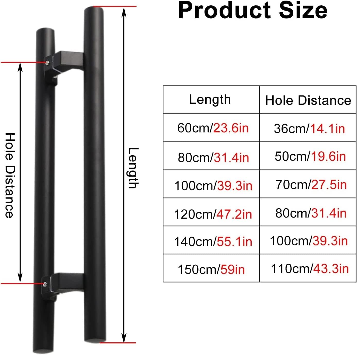 Barn Sliding Door Handle Glass Door Handle Glass Door Handle,Metal Round Tube Push Bar Handle,Bathroom Gate Bar,Stainless Steel Large Sliding Door Handle (Gold-80cm/31.4in