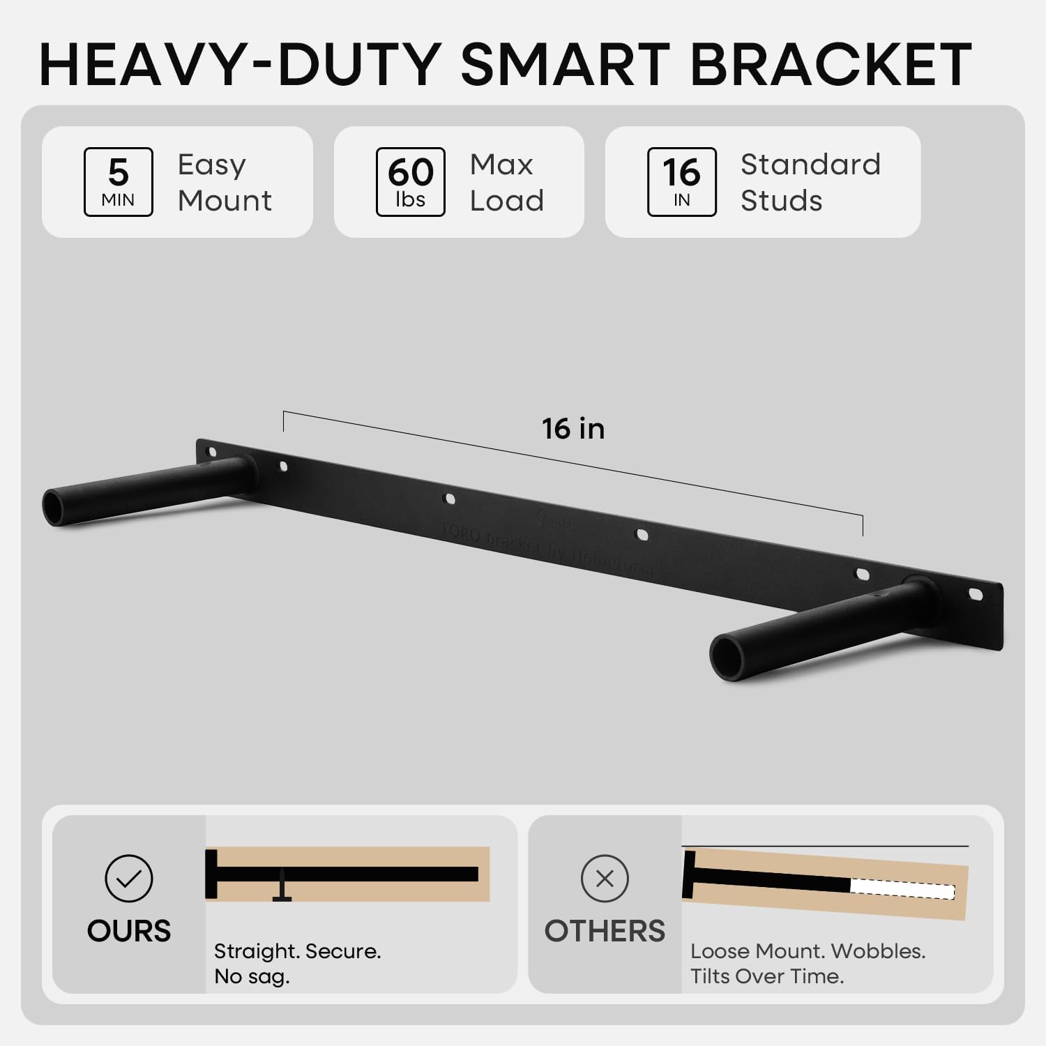 Homeforia Walnut 36 inch Floating Shelf, High End Solid Real Wood 36inch Large Shelves for Bathroom Wall, Dark Brown 36 inches Long Floating Shelves, Heavy Duty Bracket, 36 X 6.5 X 1.75 inch, Set of 2