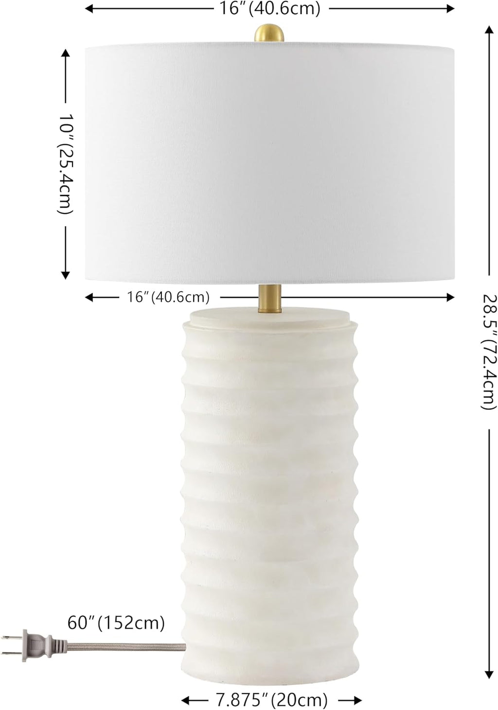 SAFAVIEH Lighting Collection – Melina Bone & White Washed Distressed 29-Inch Table Lamps, Set of 2, Rustic Farmhouse Design with LED Bulbs Included (TBL4121B-SET2)