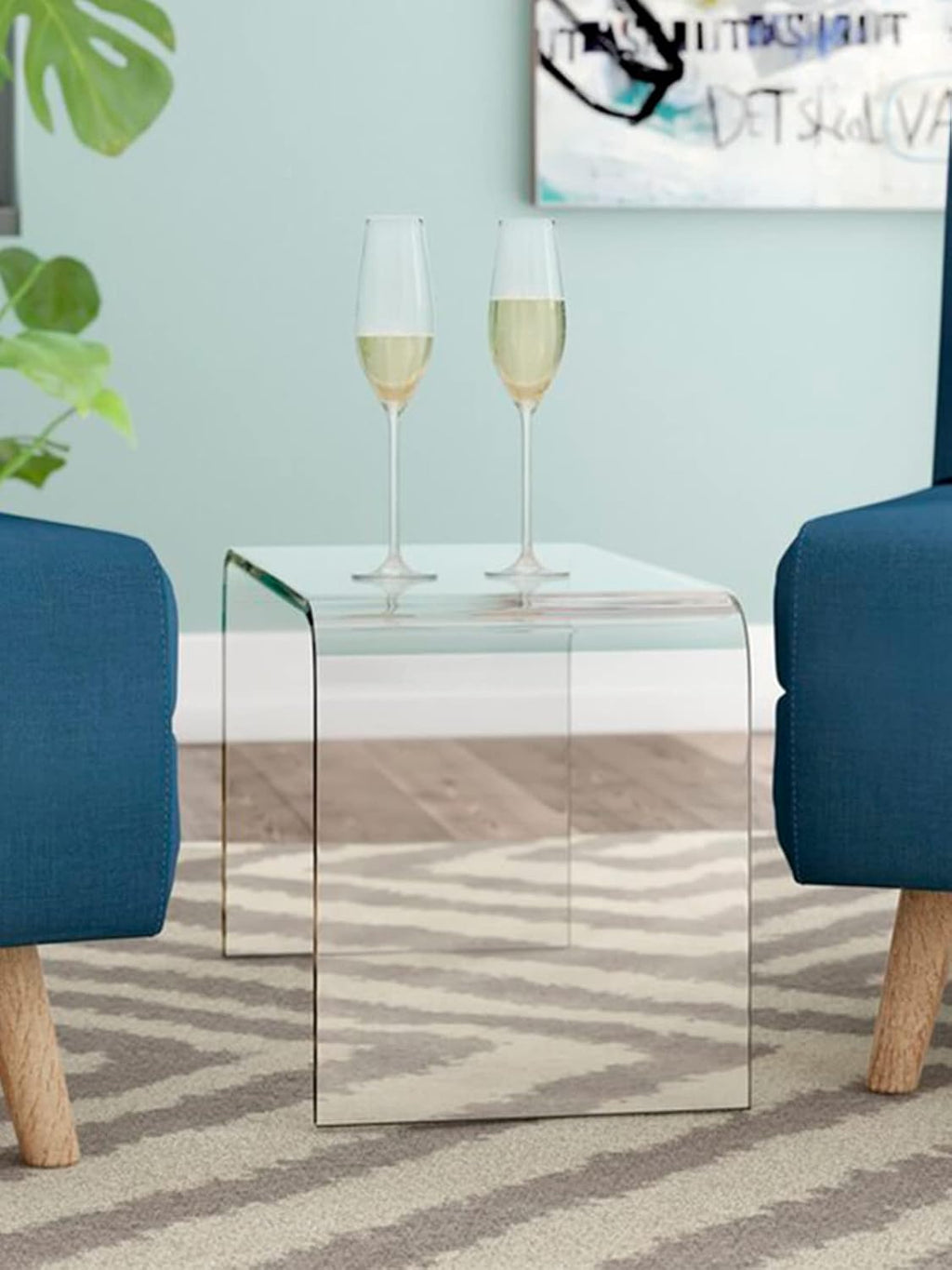 Clear Acrylic End Table with Rounded Edges,18' H Transparent Small Side Table Set of 2,Acrylic Side Table for Living Room, Night Stands for Bedrooms,Modern Occasional Tables (16' L x 12' W x 18' H)