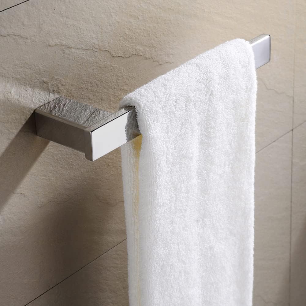Stainless Steel Chrome Polished Towel Rack Toilet Brush Holder Wall Mounted Paper Holder Towel Bar Hook Bathroom Accessories,Whole Set
