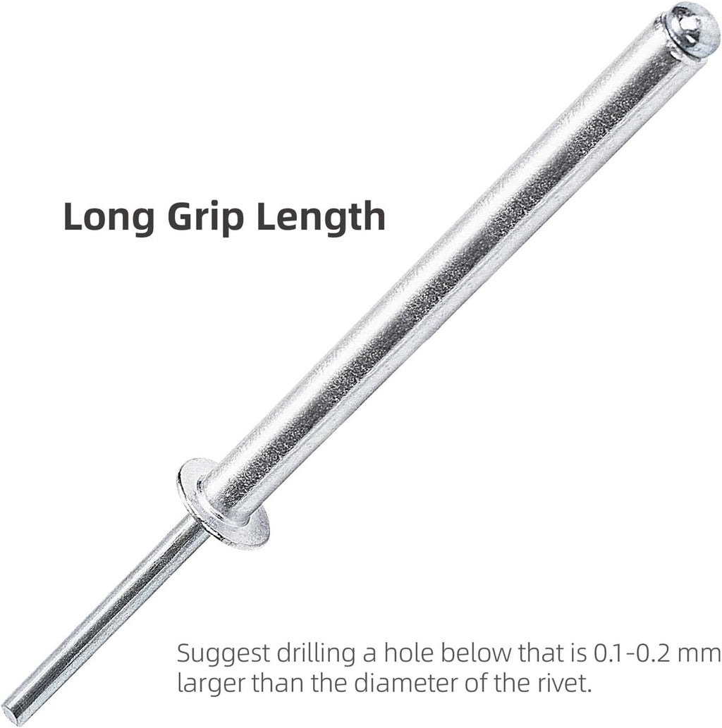 Rivets, Blind Pop Rivet, Aluminium Rivets Silver 3.2-4.8mm Grip Pack of 30/50 Pcs Dome Head(4.8x50mm,50Pcs)