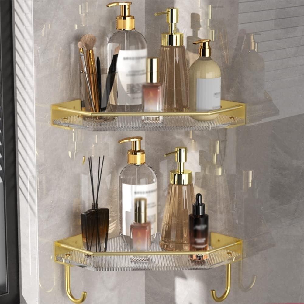 Corner Shower Caddy - Wall Mounted Acrylic Shower Shelves, Bathroom Storage Organizer for Efficient Shower Organization