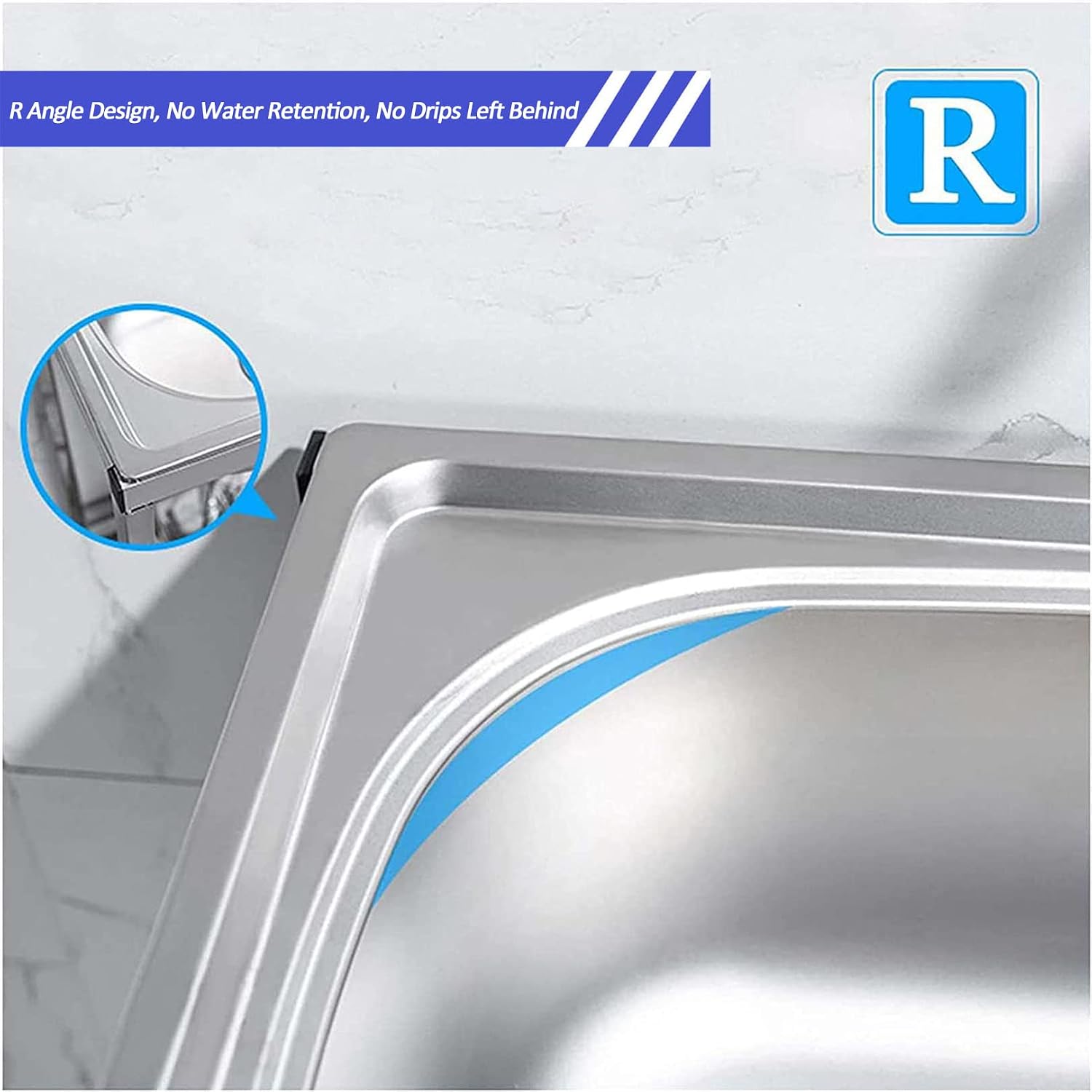 Single Bowl Sink Free Standing Stainless-Steel Kitchen Sink Set Commercial Sink for Restaurant, Bar, Laundry
