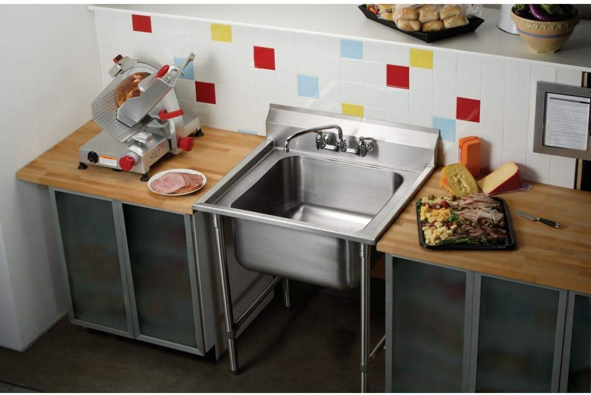 Elkay MN90356 92-1/2' x 27-1/4' Floor Mount Triple Compartment Scullery Sink