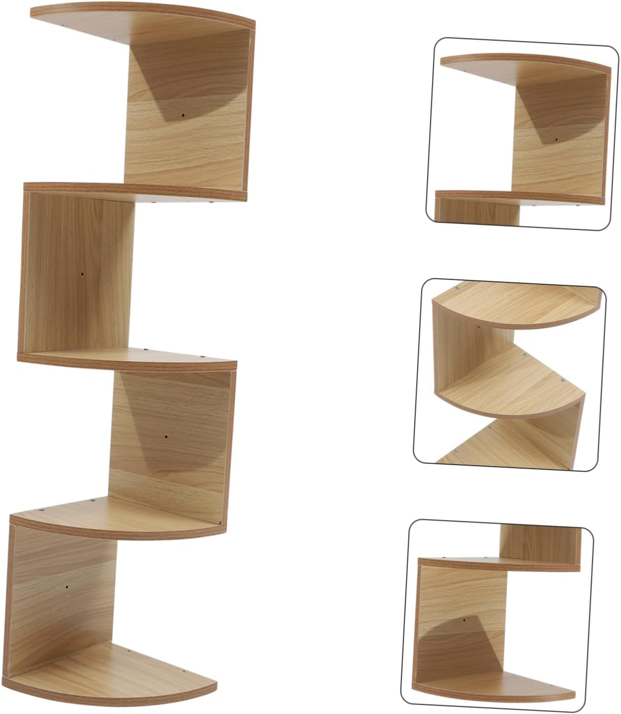 1set Creative Wooden Wall-Mounted Storage Rack Corner Shelf for Home Decor Elegant Display for Bedroom Kitchen Office and Bathroom Space-Saving Design Light Walnut Finish