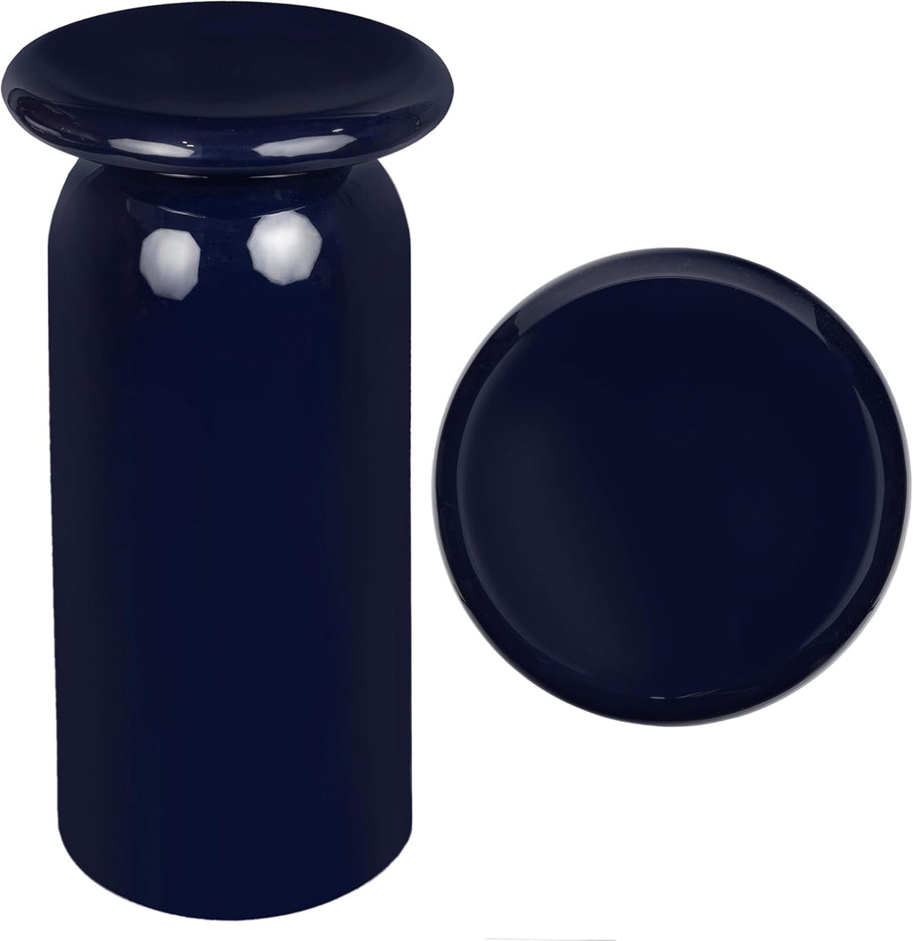 JONATHAN Y END1008D Miles 22.75' Mid-Century Modern Metal Sleek Cylinder Drink Table and Decorative End Table for Living Room, Bedroom, Office, Bathroom, Navy