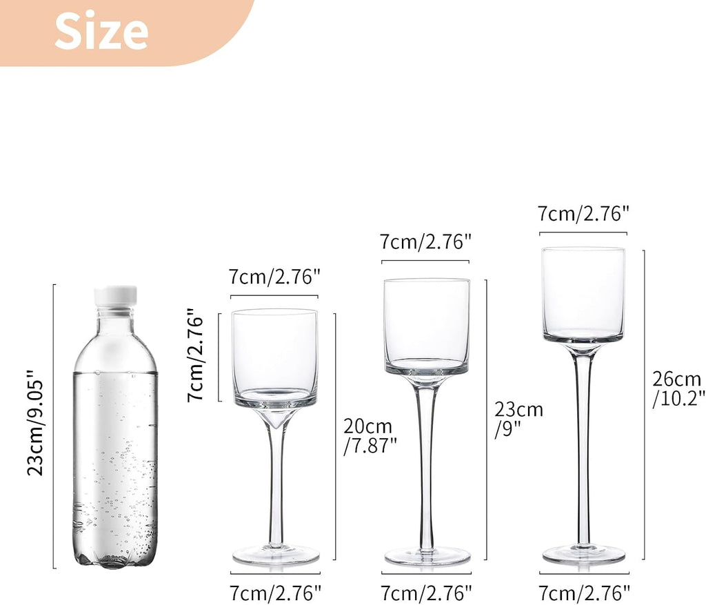 NUPTIO Stemmed Candle Holders Bulk: Set of 18 Tea Light Holders for Floating Pillar Candles - Clear Monet Candle Stands for Wedding Table Centerpiece Decor