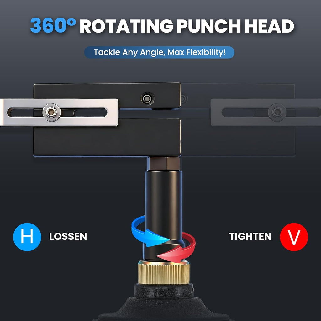 NEWTRY 8mm Pneumatic Hole Puncher Air Metal Hole Punch Tool Industrial Punching Gun Heavy Duty Metal Hole Flange Opener for Doors & Windows, Factory, Office and Home