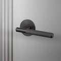 Buster and Punch Door Handle Set Passage Linear Knurl Smoked Bronze
