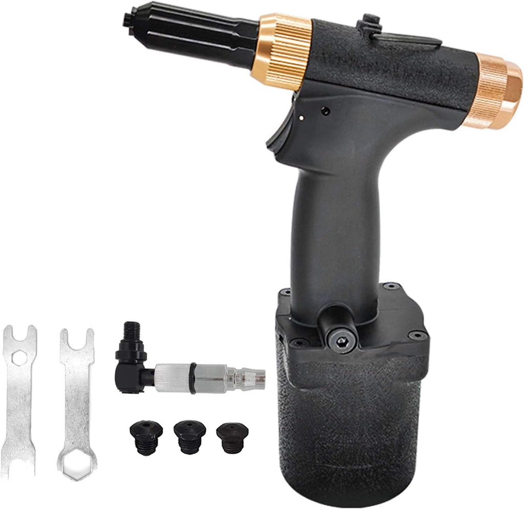 Air Hydraulic Riveter,Removable Insert Nut Tool,Pop Pneumatic Riveting Gun Rivet Tool w/Nose Pieces,for Steel/Aluminum Rivets