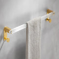 OAKITA Brushed Gold Metal Bathroom Towel Rack Wall Mounted Acrylic Easy Clean Phone Holder Fashion Bathroom Accessories Set,Single Towel Bar