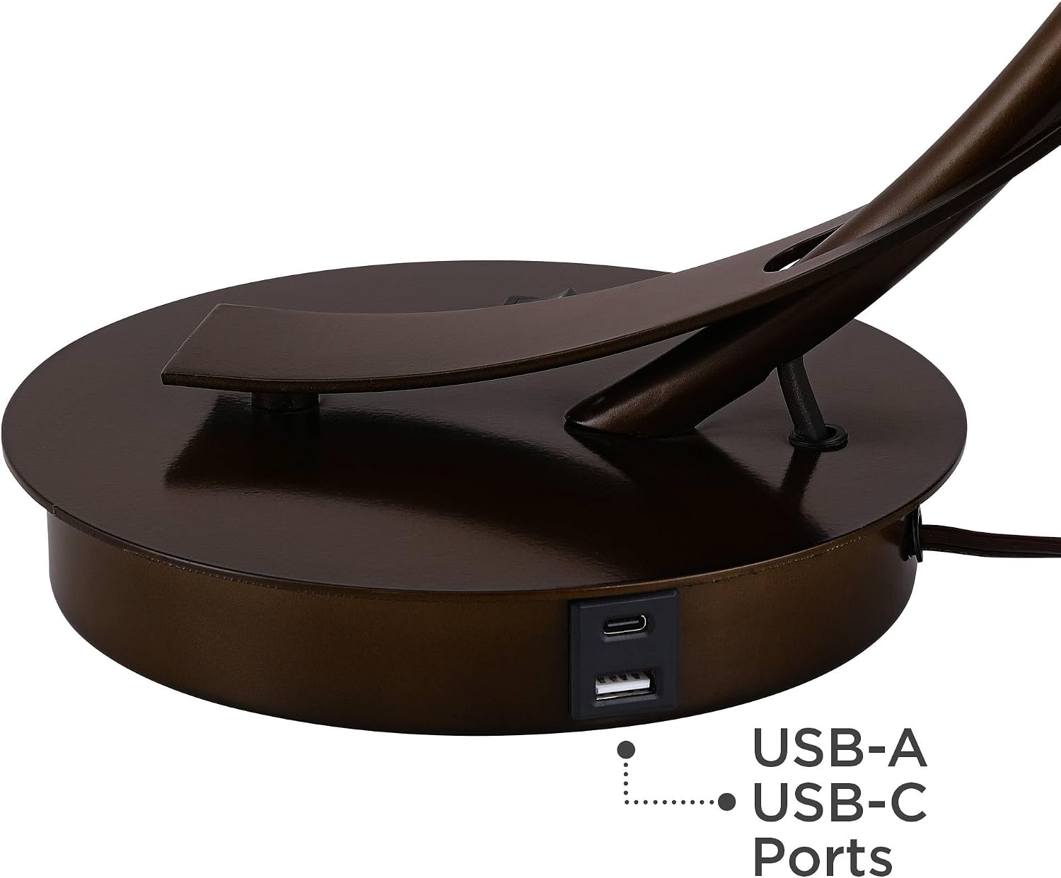 Possini Euro Design Calvin 22.5' High Modern Vintage Accent Table Lamp with USB Ports A+C Charging Filament LED Bronze Metal Glass Dome Shade - Living Room Desk Bedroom House Bedside Nightstand Home