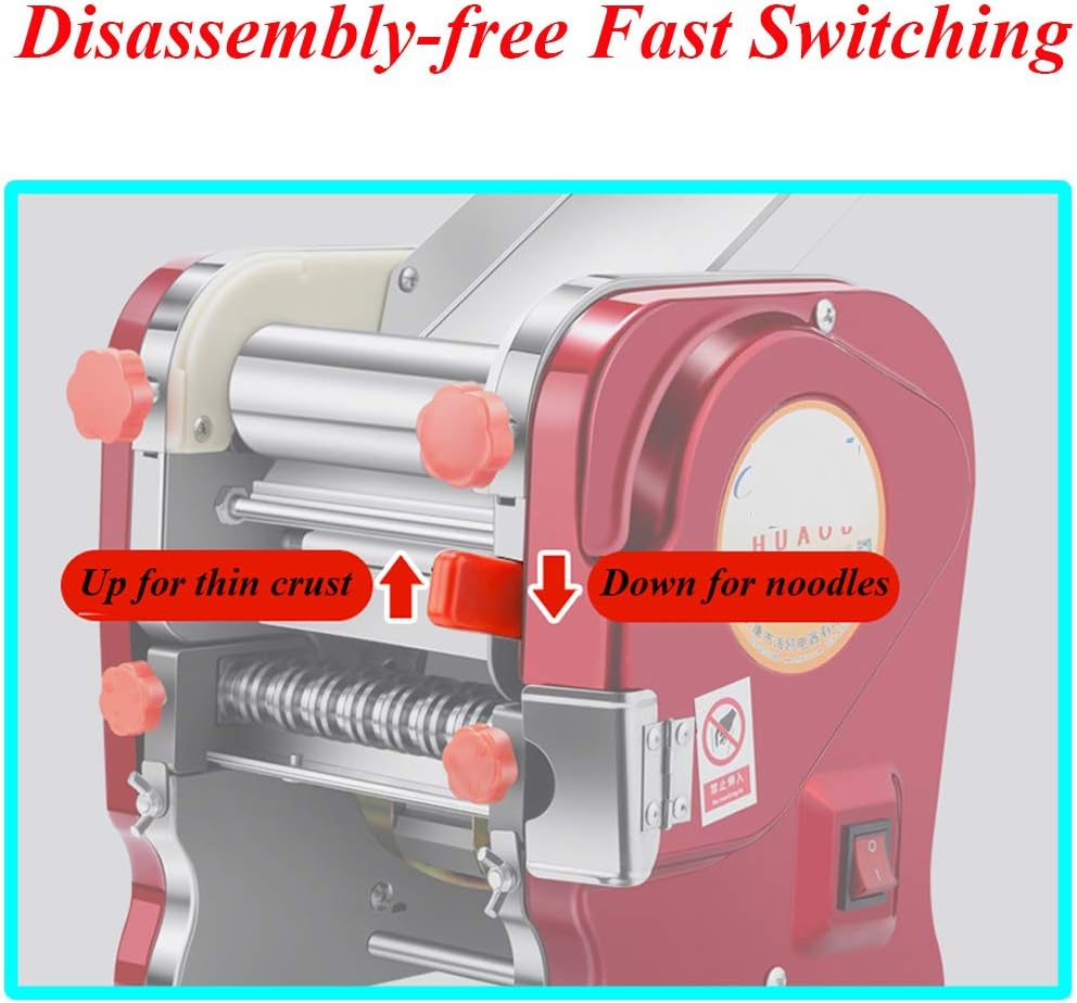 Commercial Electric Pasta Maker 3 IN1 Dough Spaghetti Roller Pressing Machine 3 mm / 9 mm Noodle Cutter for Restaurant Use