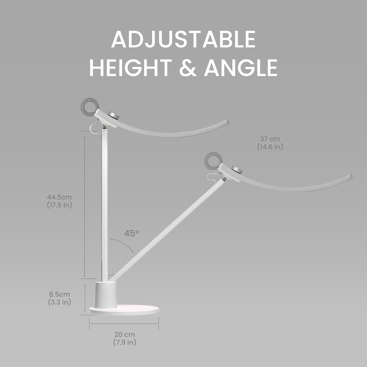 BenQ Genie e-Reading Desk Lamp - Bright Lighting for Small Workspace, Dimmable with 13 Color Modes, Auto-dimming, Eye-Caring Lamp for Home Office, Reading, Study, Craft, Matte Silver