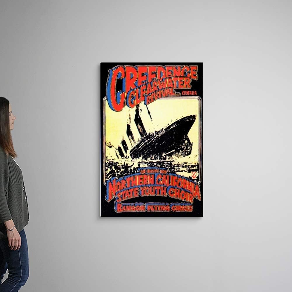 GREATBIGCANVAS Creedence Clearwater Revival Poster Canvas Wall Art Print, Classic Rock Home Decor Artwork, 32'x48'