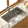 Square Brushed Single Bowl Prep Bar Sink 304 Stainless Steel Kitchen Sink with Faucet & Drain Assembly Drop in Or Undermount (Color : D-Have Faucet, Size : 75x45x21cm) (Dhave Faucet 68x45x21cm)