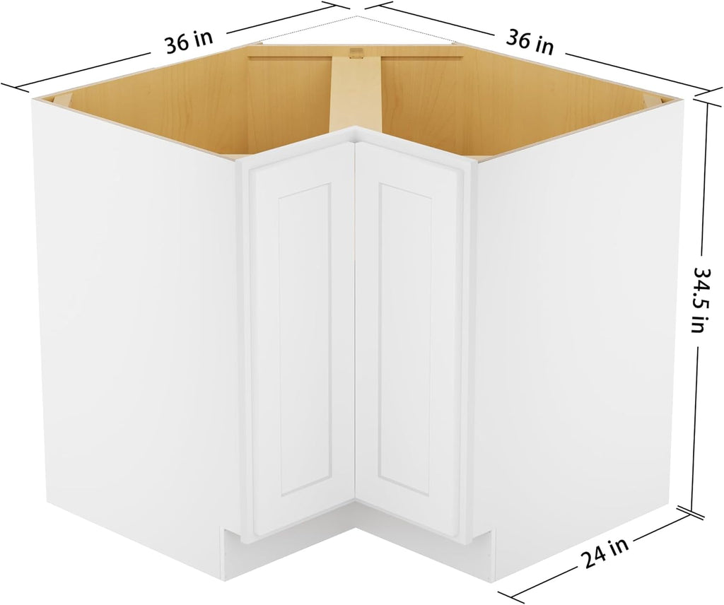 Furinno Shaker Easy Reach Base Kitchen Cabinet, Ready to Assemble, 24 D x 36 W x 34.5 H, White