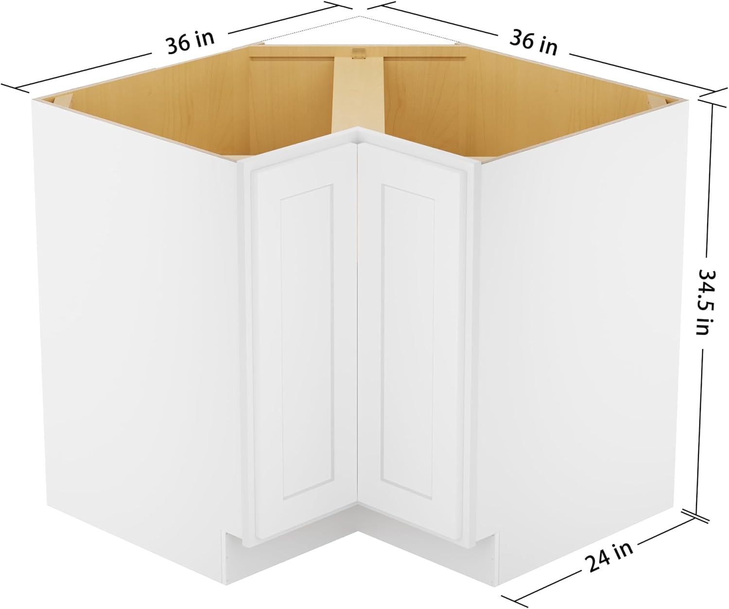 Furinno Shaker Easy Reach Base Kitchen Cabinet, Ready to Assemble, 24 D x 36 W x 34.5 H, White