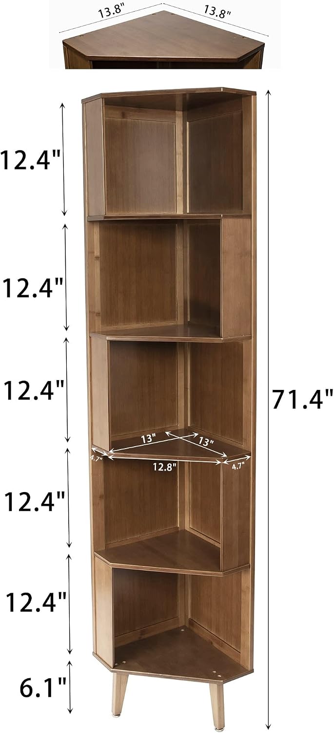 5-Bookcase Industrial Cube Shelf Corner Bookshelf Display Storage Tall Multifunctional Stand for Home Office Living Room Decoration…