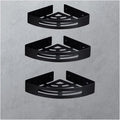 ZTBH Bathroom Divider Corner Shelf, Wall Mounted Black Bath Shower Shelf, Bath Holder Corner Shelf Bathroom Hardware Sets (Color : Corner Shelf 3)