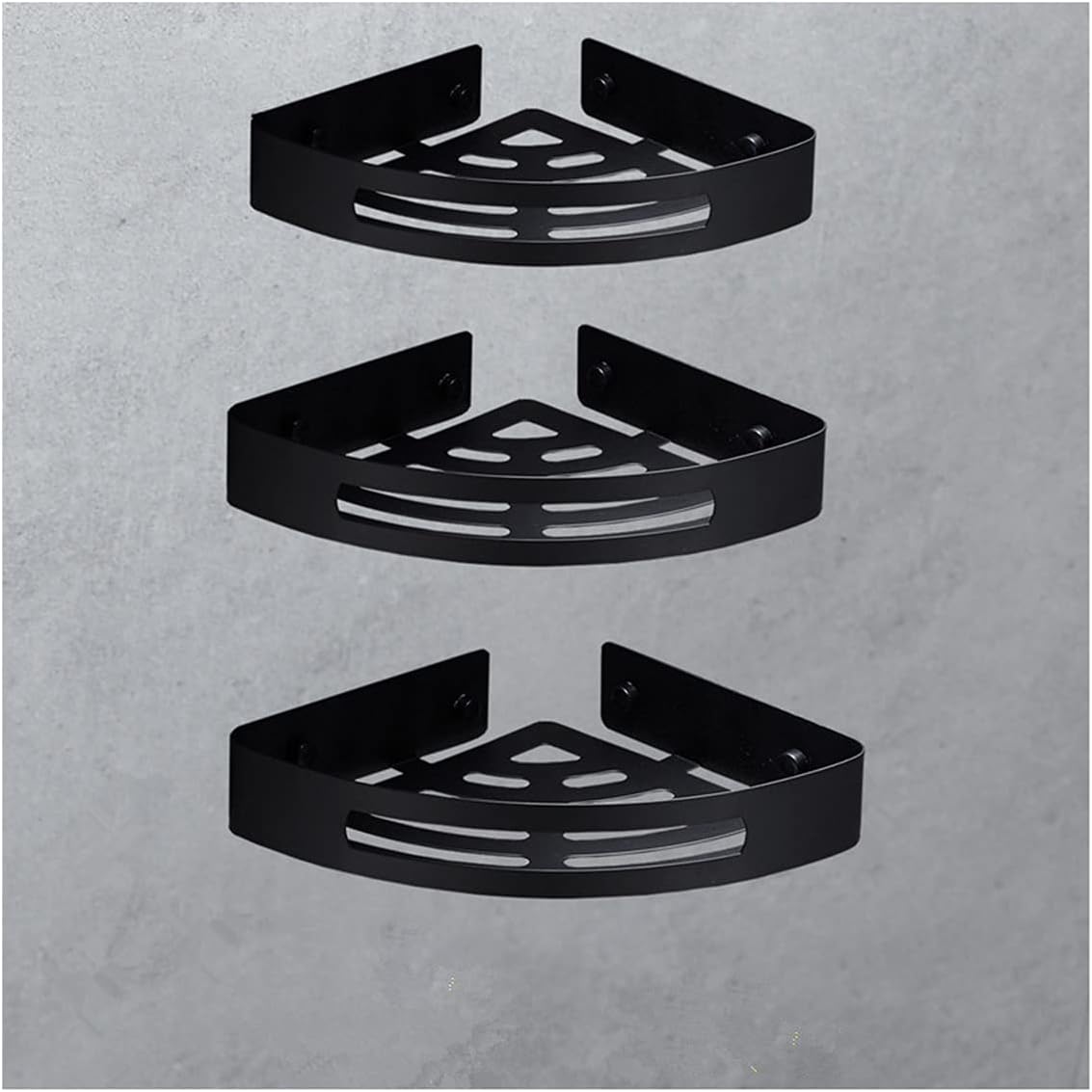 ZTBH Bathroom Divider Corner Shelf, Wall Mounted Black Bath Shower Shelf, Bath Holder Corner Shelf Bathroom Hardware Sets (Color : Corner Shelf 3)